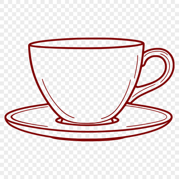 A minimalist illustration of a teacup made from vector graphics.
