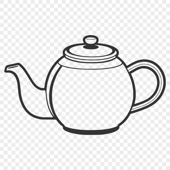 A stylized illustration of a teapot, ideal for vector design projects.