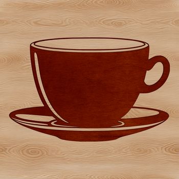 Vector illustration of a teacup design for cutting machines and laser cutters.