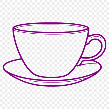 A traditional-style ceramic teacup illustrated as a vector graphic.