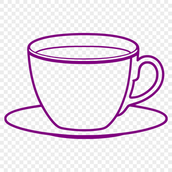 A simple design of a teacup for printing or cutting with a Cricut machine.