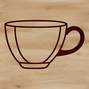 A detailed illustration of a teacup with a handle and rim, suitable for digital crafting and cutting machine designs.