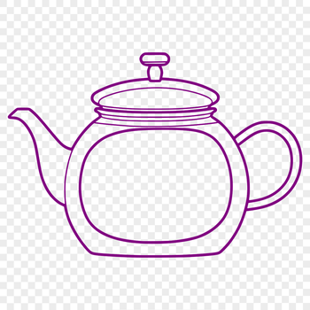 A vector illustration of a teapot, suitable for digital cutting and laser engraving.