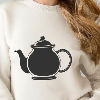 A simple illustration of a teapot with a spout and handle, suitable for design projects.