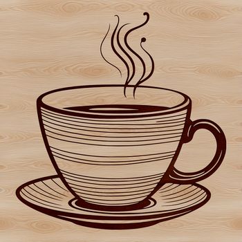 Illustration of a teacup with a single handle, ideal for digital crafting and vector design projects.