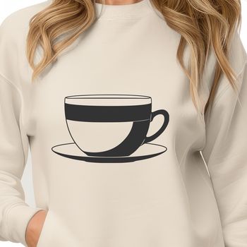A stylized illustration of a teacup, suitable for vector art projects.