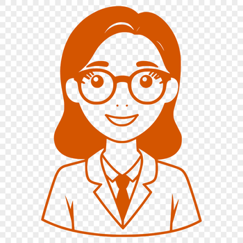A professional illustration of a woman in a teacher's role, suitable for educational contexts.