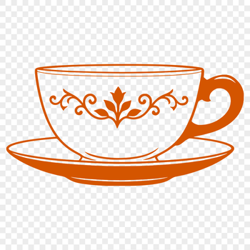 A detailed teacup illustration suitable for vector art designs.