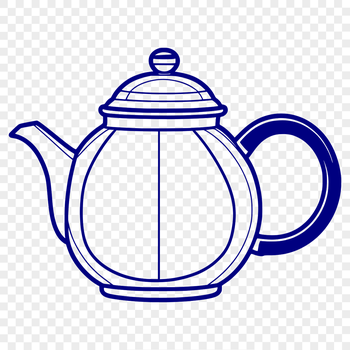 A vector illustration of a teapot, ideal for crafting and design projects.