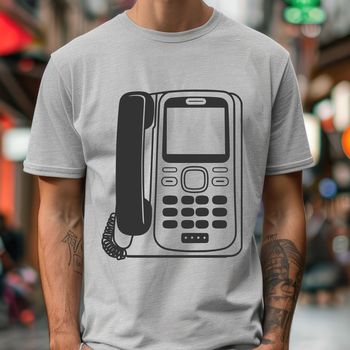 A digital illustration of a classic telephone with a sleek design.