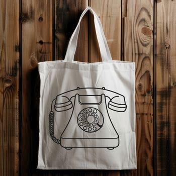 A digital illustration of a classic telephone with simple lines and shapes.