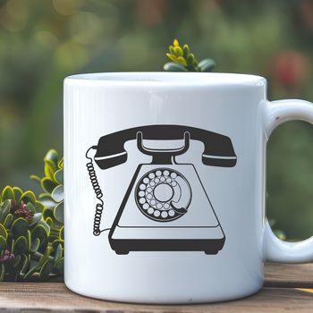 A detailed illustration of a telephone in modern style, suitable for vector art and graphic design projects.