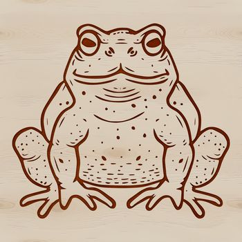 A detailed illustration of a wild toad, suitable for vector art design.