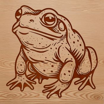 An illustration of a toad in a stylized format, suitable for digital design and cutting projects.