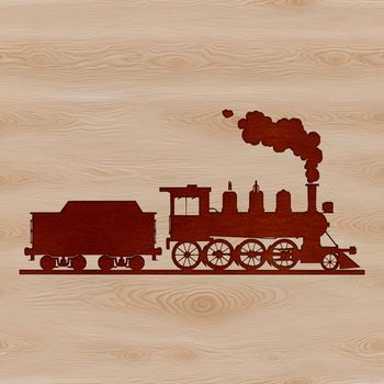 A digital illustration of a train, designed as a vector graphic suitable for cutting machines and laser cutters.