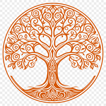A stylized illustration of a tree, suitable for use in graphic design projects as a vector art element.