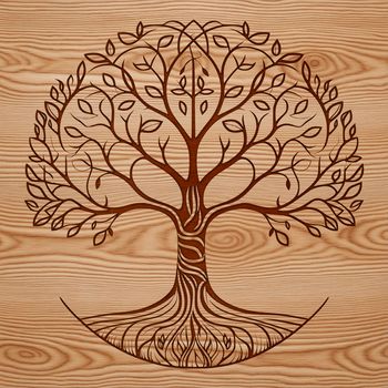 A stylized tree illustration in vector format, suitable for various design applications.