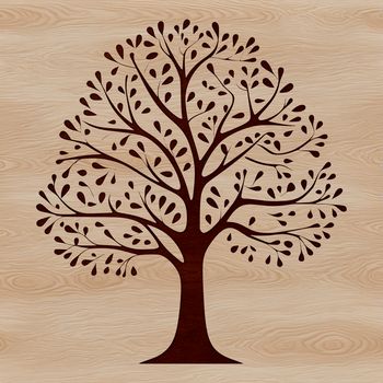 A detailed vector illustration of a tree with realistic branches and leaves.