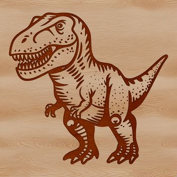 A prehistoric dinosaur, specifically a Tyrannosaurus Rex, depicted in vector art format.