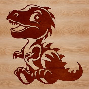 A vector illustration of a baby Tyrannosaurus Rex dinosaur from the prehistoric era.