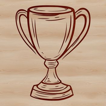 A stylized, vector trophy icon suitable for various design projects and presentations.