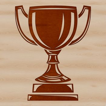 A digital trophy design created in vector format using a computer graphics software.