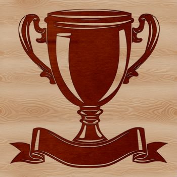 A 3D rendered trophy with a silver base and gold top, designed as a vector graphic.