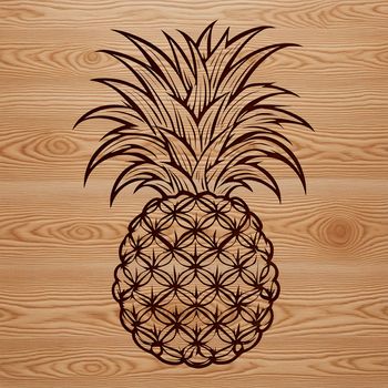 An isolated vector design of a pineapple, perfect for crafting and DIY projects.
