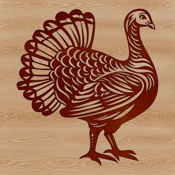 A digital illustration of a turkey, suitable for use in various contexts.