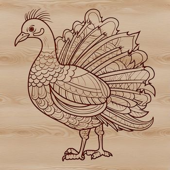 A colorful illustration of an ornate turkey, suitable for various uses including craft projects and decorations.
