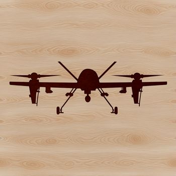 A sleek illustration of an unmanned aerial vehicle (UAV) in flight.