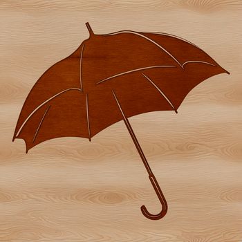 A minimalist silhouette illustration of a classic umbrella.