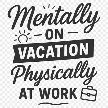 Relaxing beach vacation inspirational quote illustration in vector format.