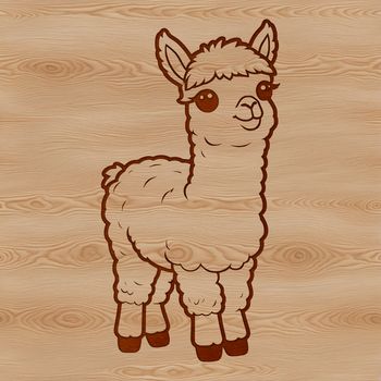 Alpaca illustration in vector format, suitable for digital design and cutting machine use.