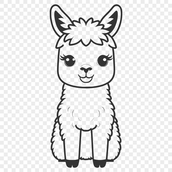 A stylized illustration of a South American camelid animal, suitable for vector design and cutting machine stencils.