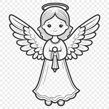 An ornate depiction of a heavenly figure, designed using vector art techniques for commercial or personal use.