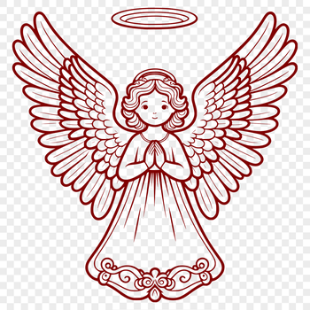A stylized illustration of a winged creature with a peaceful expression, suitable for crafting and design projects.