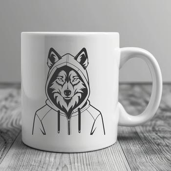 A digital illustration of a wolf in a realistic pose.