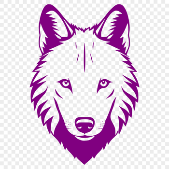A wolf's head in vector format, suitable for digital use.