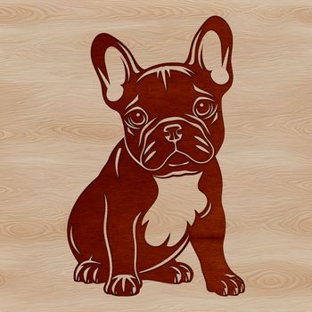 Illustration of a sitting French Bulldog with a gentle expression, suitable for various design projects.