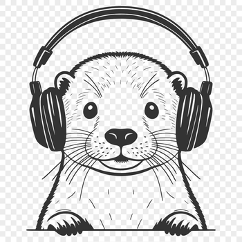 A digital representation of a river otter in a vector format, suitable for various design applications.