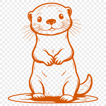 A digital illustration of an otter in a vector format.