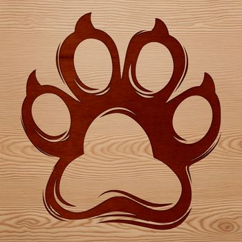 A pair of furry animal paw prints in vector format.