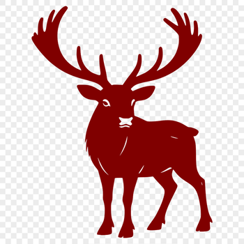 A stylized illustration of a reindeer in profile, suitable for vector graphics and digital crafting.