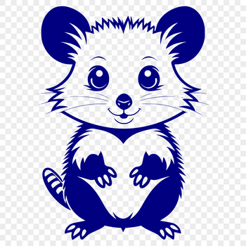 A detailed illustration of a wild animal's face, identified as a possum.