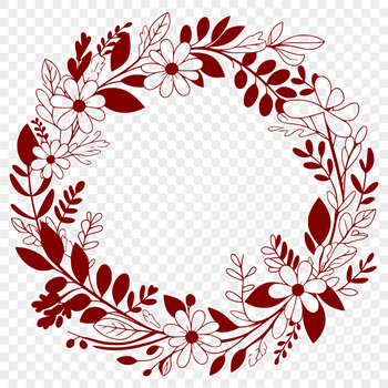 A decorative floral wreath design created as a vector graphic.