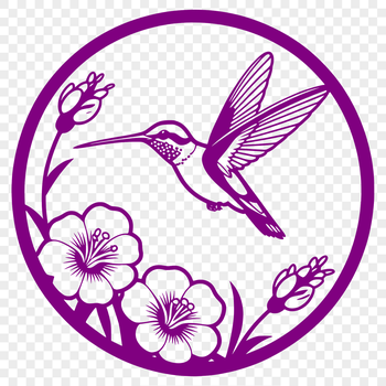 A vibrant illustration of a hummingbird amidst flowers.