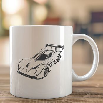 Racing vehicle illustration in vector format for graphic design.