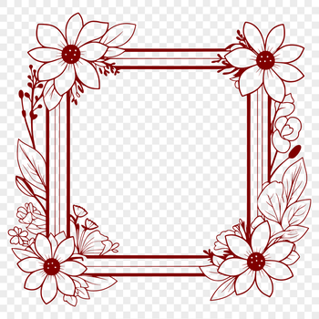 Floral frame design in vector format, ideal for digital editing and cutting machine projects.