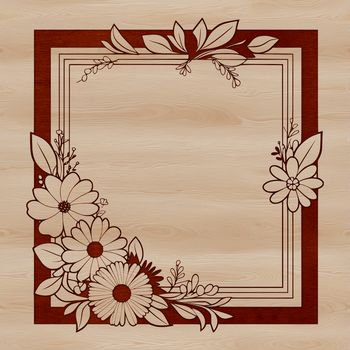 A digital illustration of a decorative frame with intricate floral patterns and designs.